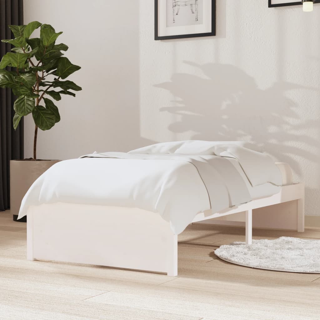 Bedframe massief hout wit 75x190 cm is nu te koop bij PeponiXL, paradijselijk wonen!