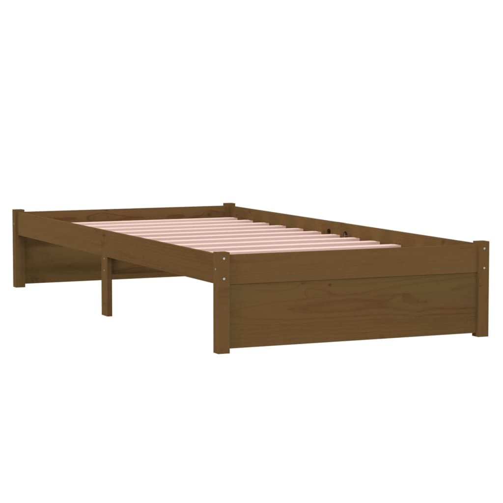 Bedframe massief hout honingbruin 90x190 cm is nu te koop bij PeponiXL, paradijselijk wonen!
