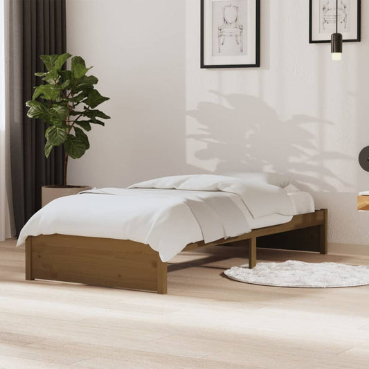 Bedframe massief hout honingbruin 90x190 cm is nu te koop bij PeponiXL, paradijselijk wonen!