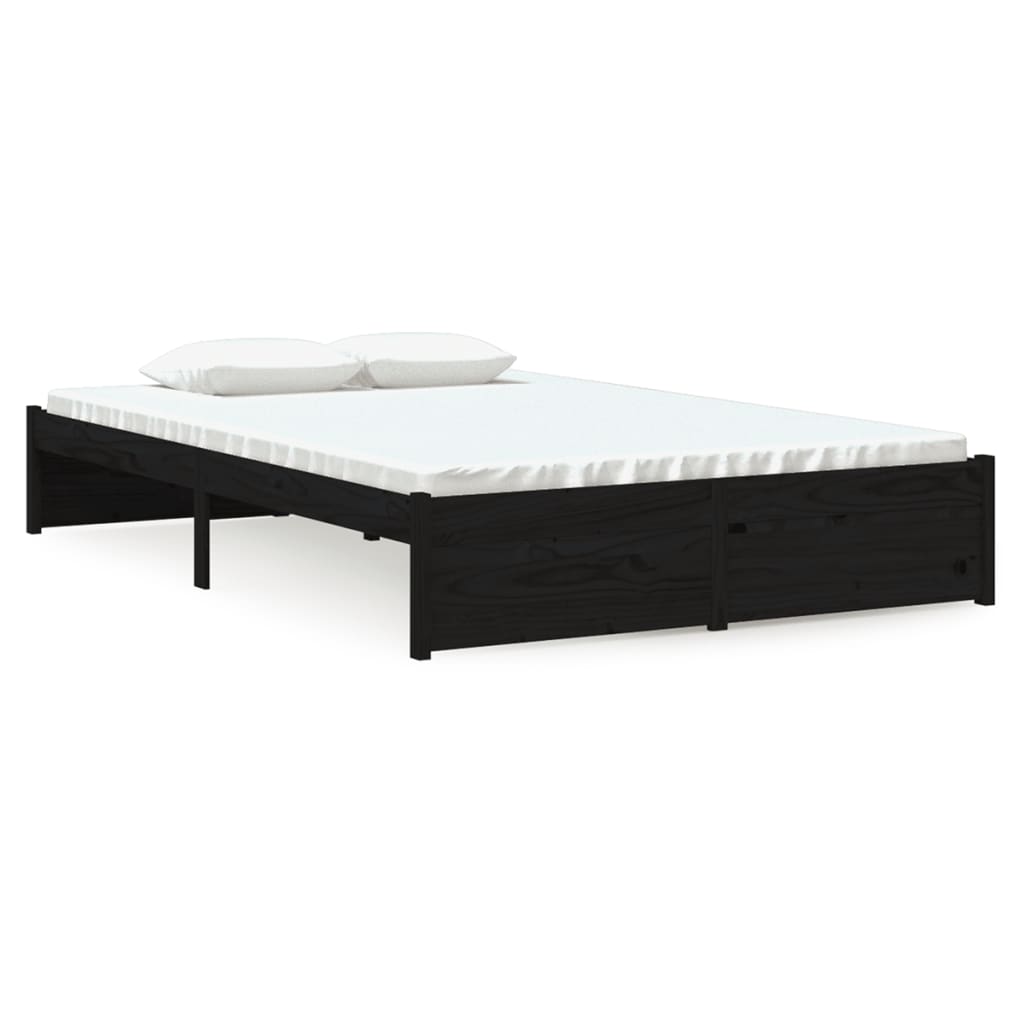 Bedframe massief hout zwart 120x190 cm is nu te koop bij PeponiXL, paradijselijk wonen!