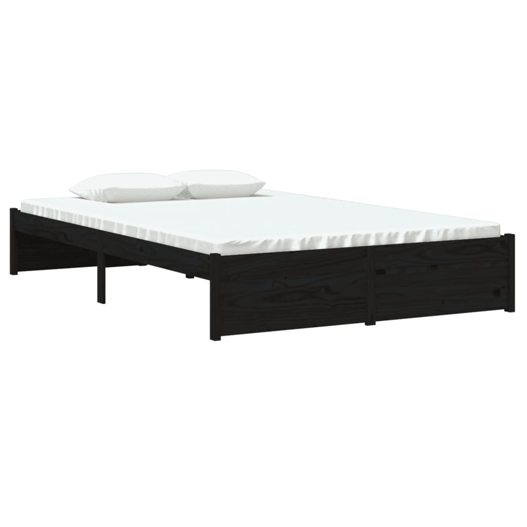 Bedframe massief hout zwart 120x190 cm is nu te koop bij PeponiXL, paradijselijk wonen!