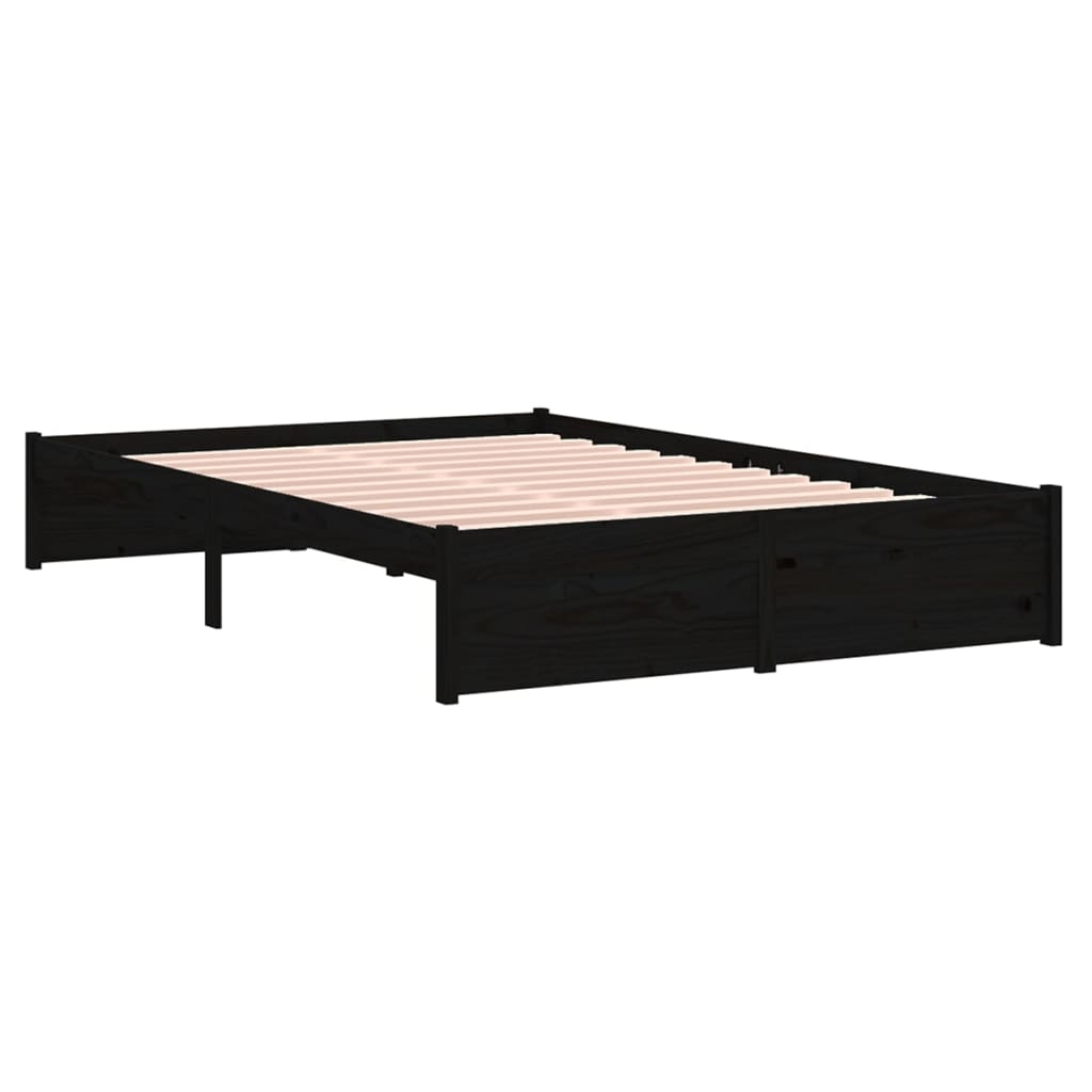 Bedframe massief hout zwart 120x190 cm is nu te koop bij PeponiXL, paradijselijk wonen!