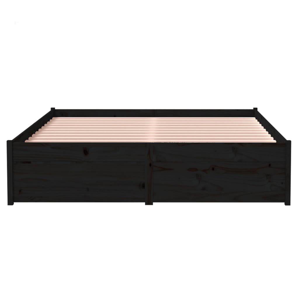 Bedframe massief hout zwart 120x190 cm is nu te koop bij PeponiXL, paradijselijk wonen!