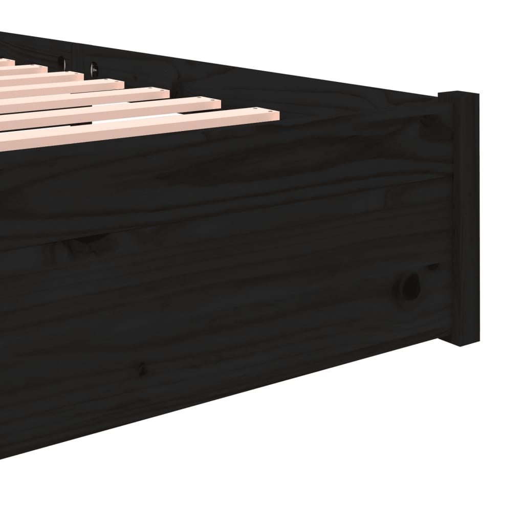 Bedframe massief hout zwart 120x190 cm is nu te koop bij PeponiXL, paradijselijk wonen!