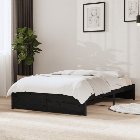 Bedframe massief hout zwart 120x190 cm is nu te koop bij PeponiXL, paradijselijk wonen!