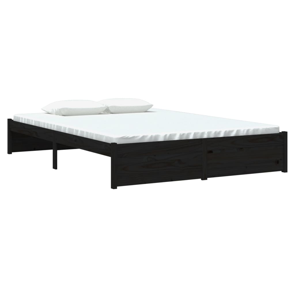 Bedframe massief hout zwart 140x190 cm is nu te koop bij PeponiXL, paradijselijk wonen!
