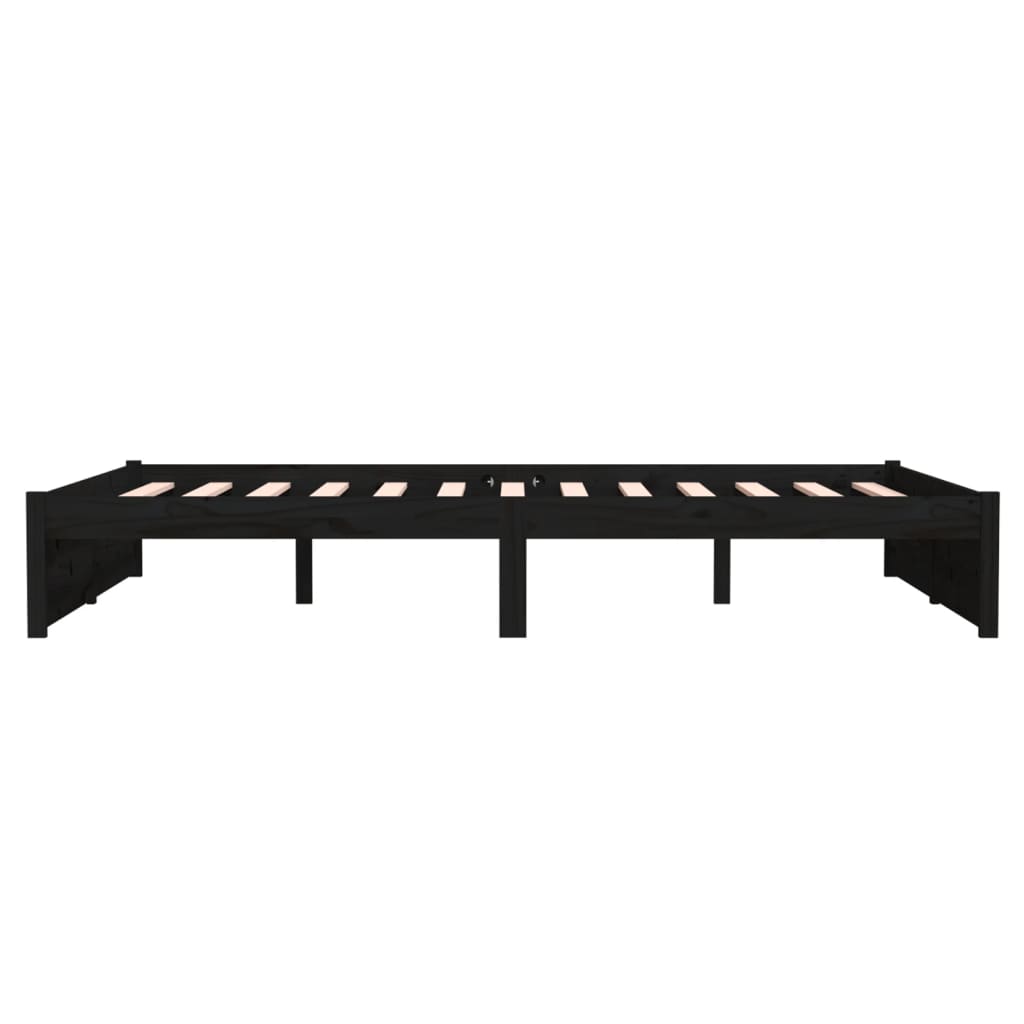 Bedframe massief hout zwart 140x190 cm is nu te koop bij PeponiXL, paradijselijk wonen!
