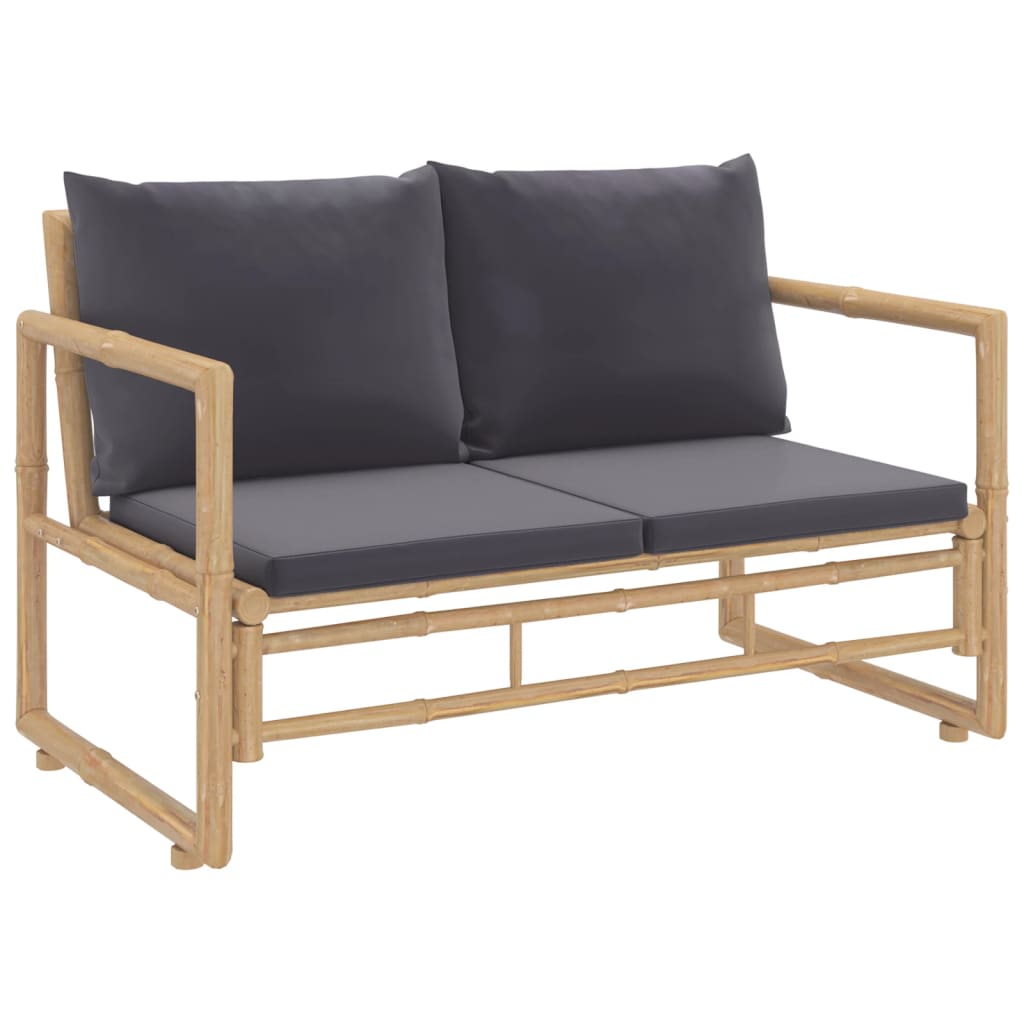 2-delige Loungeset met kussens bamboe donkergrijs is nu te koop bij PeponiXL, paradijselijk wonen!