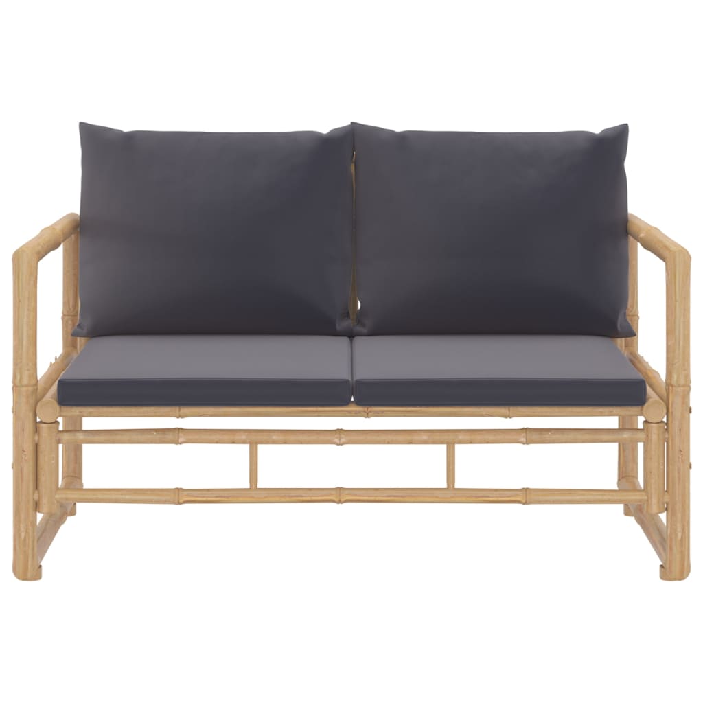 2-delige Loungeset met kussens bamboe donkergrijs is nu te koop bij PeponiXL, paradijselijk wonen!