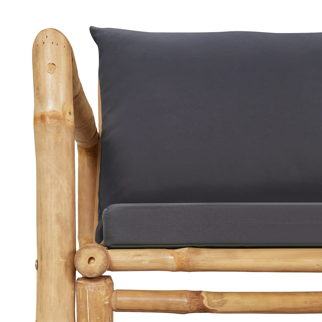 2-delige Loungeset met kussens bamboe donkergrijs is nu te koop bij PeponiXL, paradijselijk wonen!