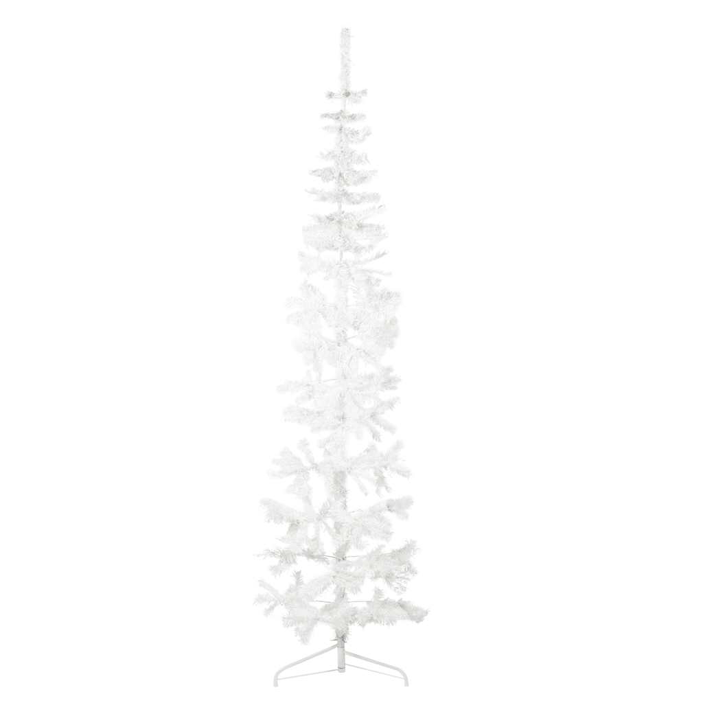 Kunstkerstboom half met standaard smal 210 cm wit is nu te koop bij PeponiXL, paradijselijk wonen!