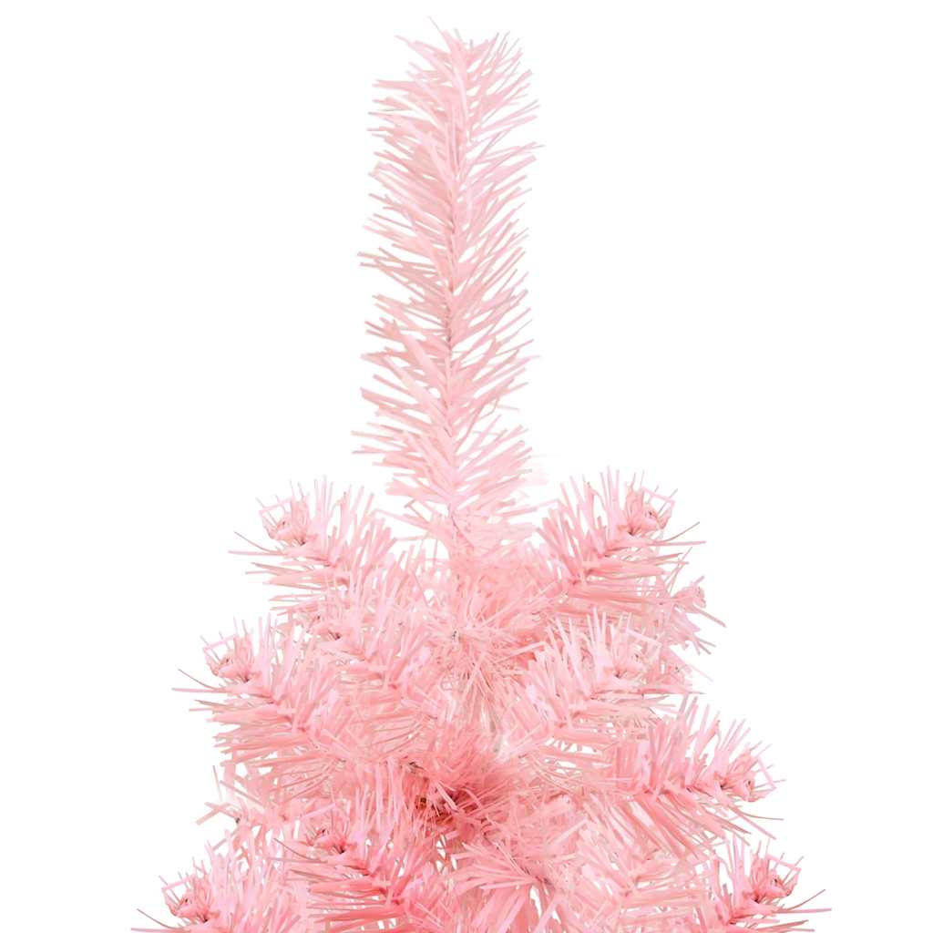 Kunstkerstboom half met standaard smal 120 cm roze is nu te koop bij PeponiXL, paradijselijk wonen!