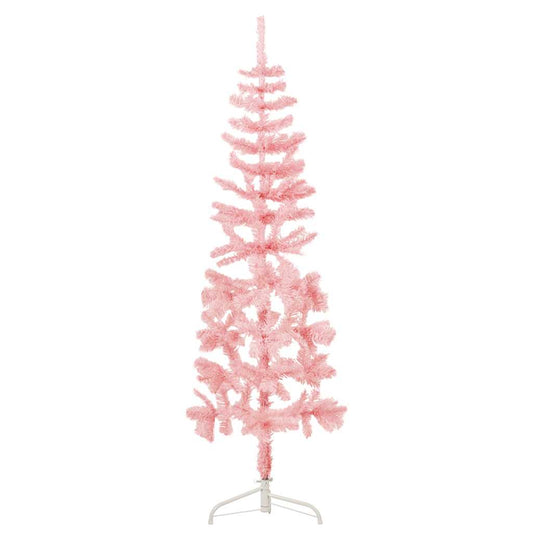 Kunstkerstboom half met standaard smal 150 cm roze is nu te koop bij PeponiXL, paradijselijk wonen!