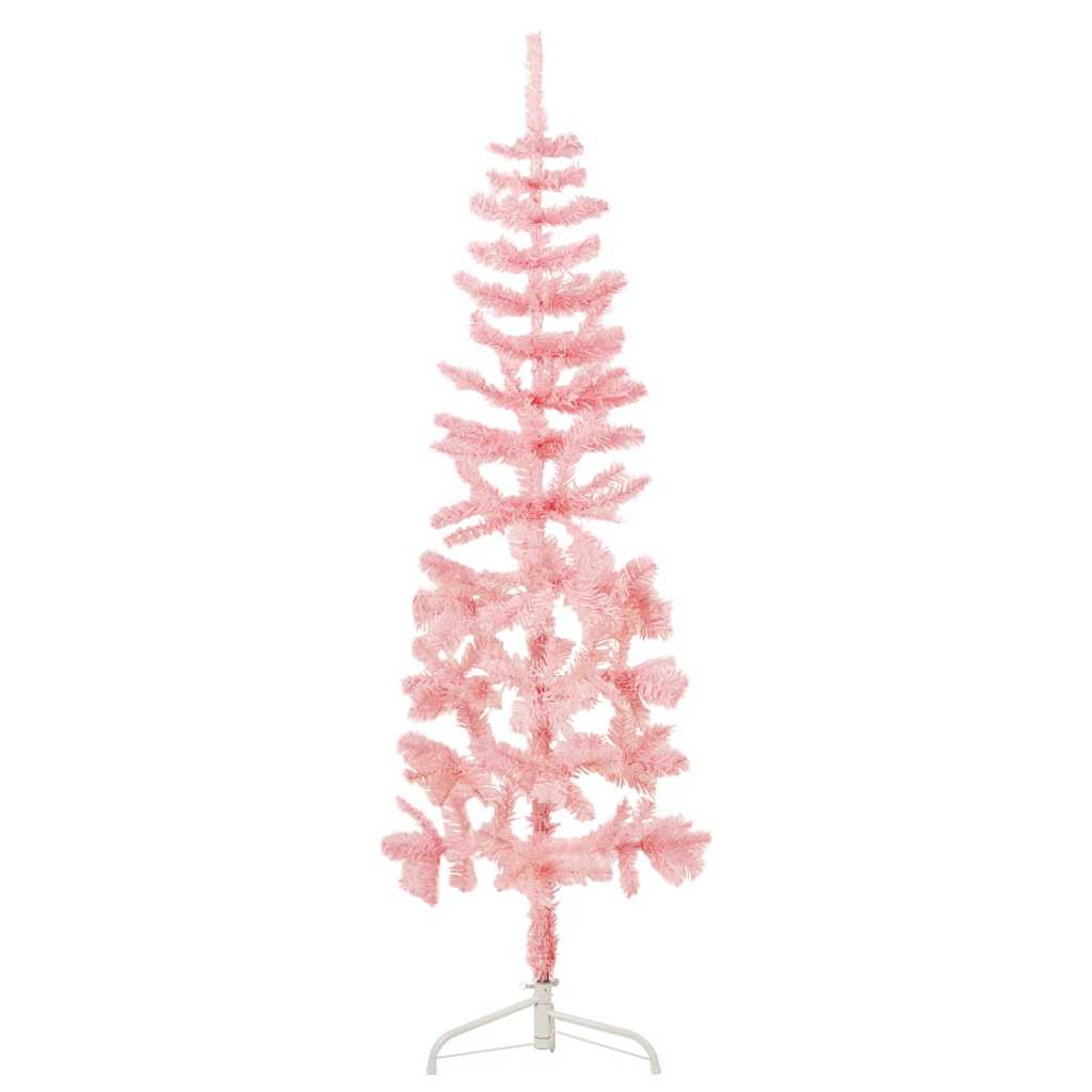Kunstkerstboom half met standaard smal 180 cm roze is nu te koop bij PeponiXL, paradijselijk wonen!