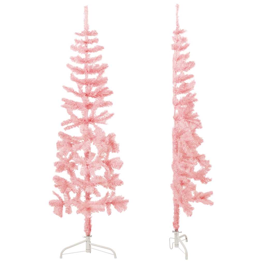 Kunstkerstboom half met standaard smal 180 cm roze is nu te koop bij PeponiXL, paradijselijk wonen!