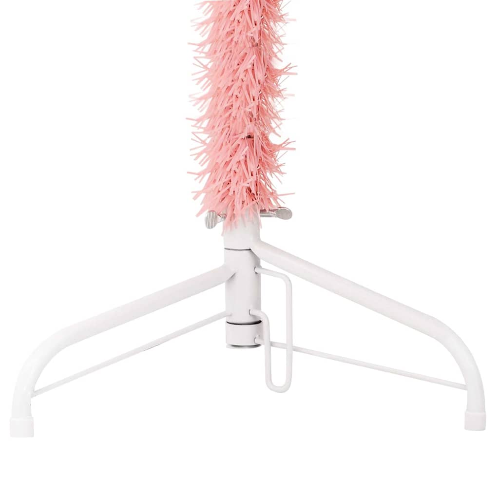 Kunstkerstboom half met standaard smal 180 cm roze is nu te koop bij PeponiXL, paradijselijk wonen!