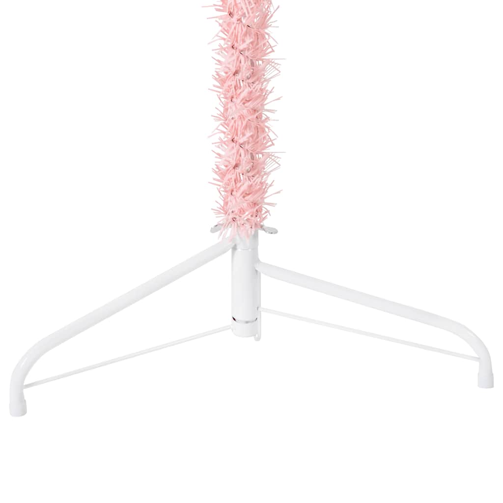 Kunstkerstboom half met standaard smal 240 cm roze is nu te koop bij PeponiXL, paradijselijk wonen!