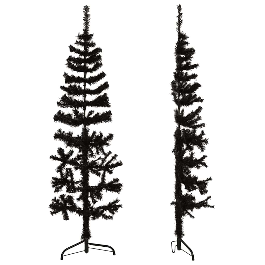 Kunstkerstboom half met standaard smal 120 cm zwart is nu te koop bij PeponiXL, paradijselijk wonen!