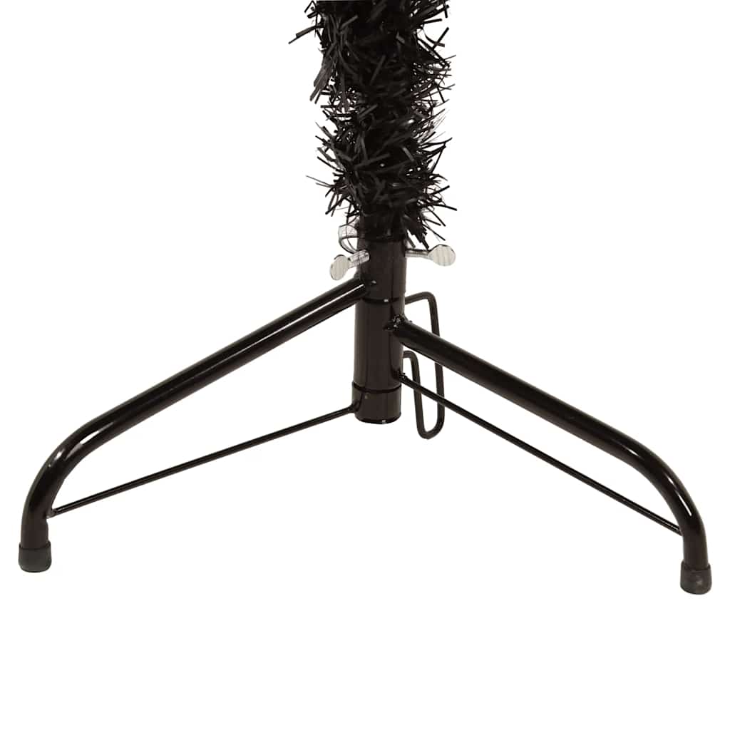 Kunstkerstboom half met standaard smal 180 cm zwart is nu te koop bij PeponiXL, paradijselijk wonen!