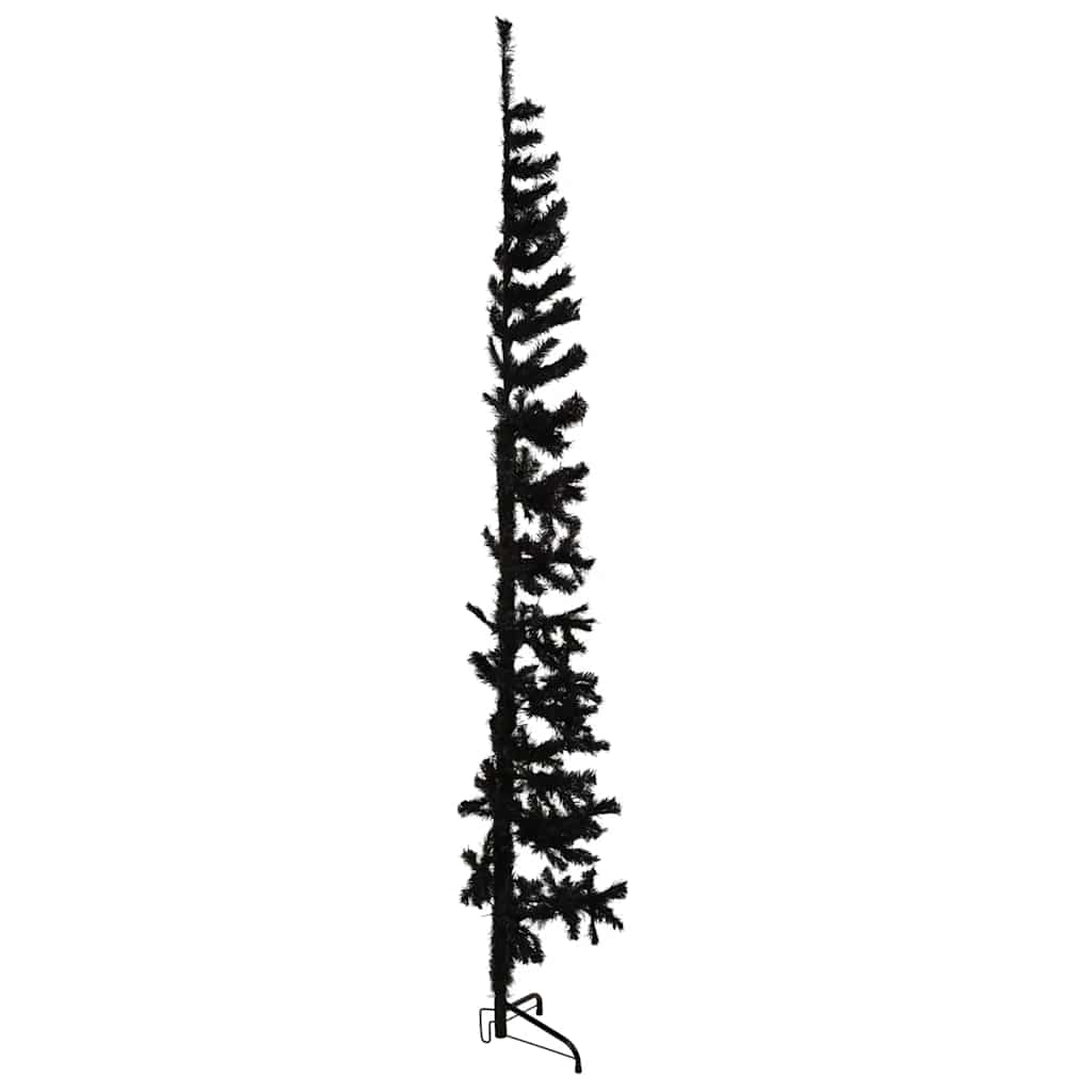Kunstkerstboom half met standaard smal 210 cm zwart is nu te koop bij PeponiXL, paradijselijk wonen!