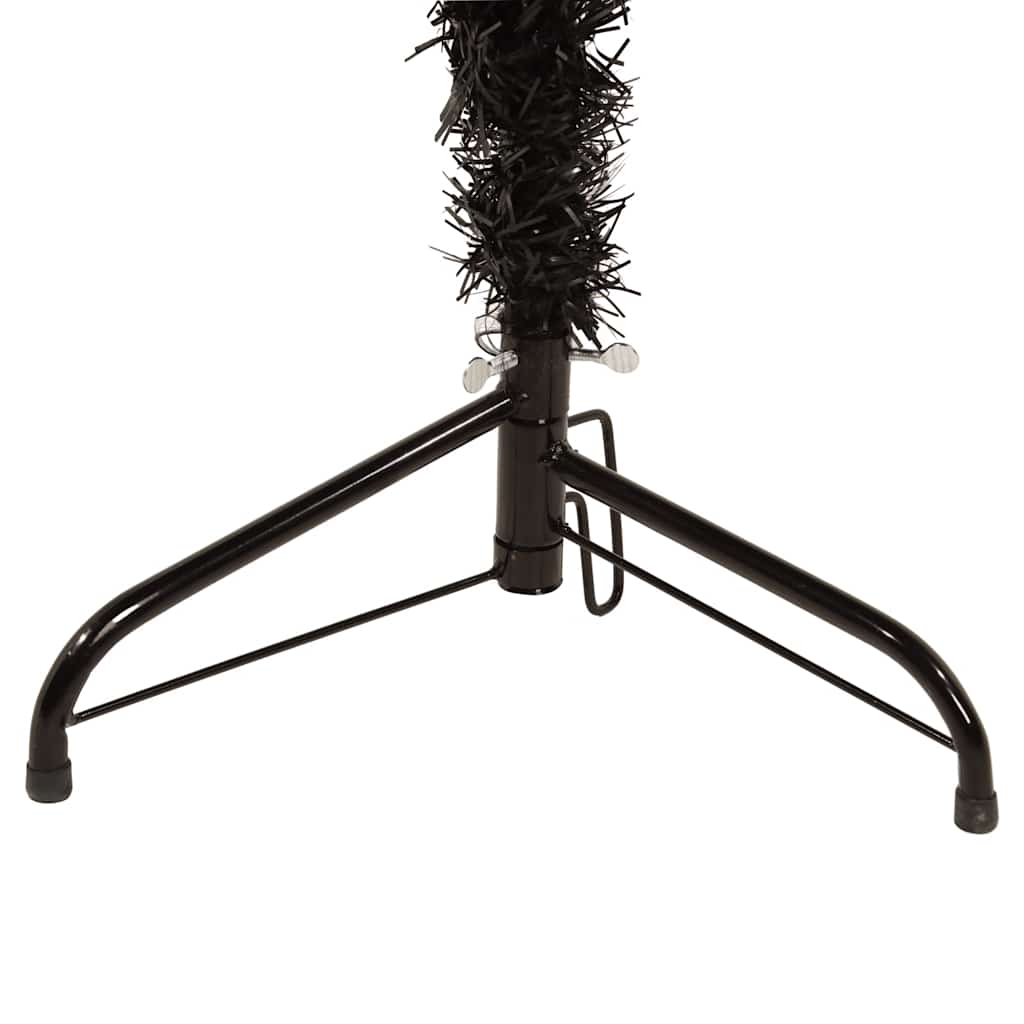 Kunstkerstboom half met standaard smal 210 cm zwart is nu te koop bij PeponiXL, paradijselijk wonen!