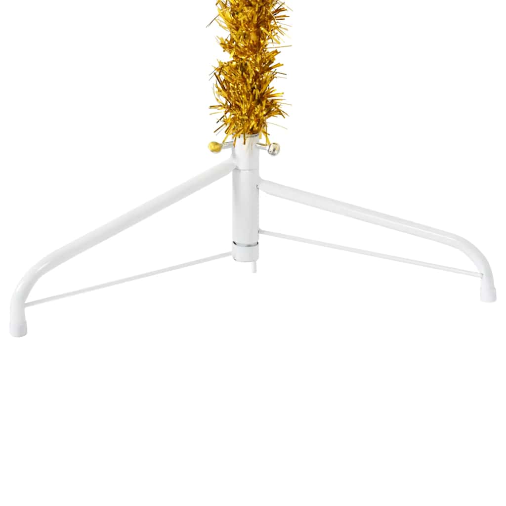 Kunstkerstboom half met standaard smal 180 cm goudkleurig is nu te koop bij PeponiXL, paradijselijk wonen!
