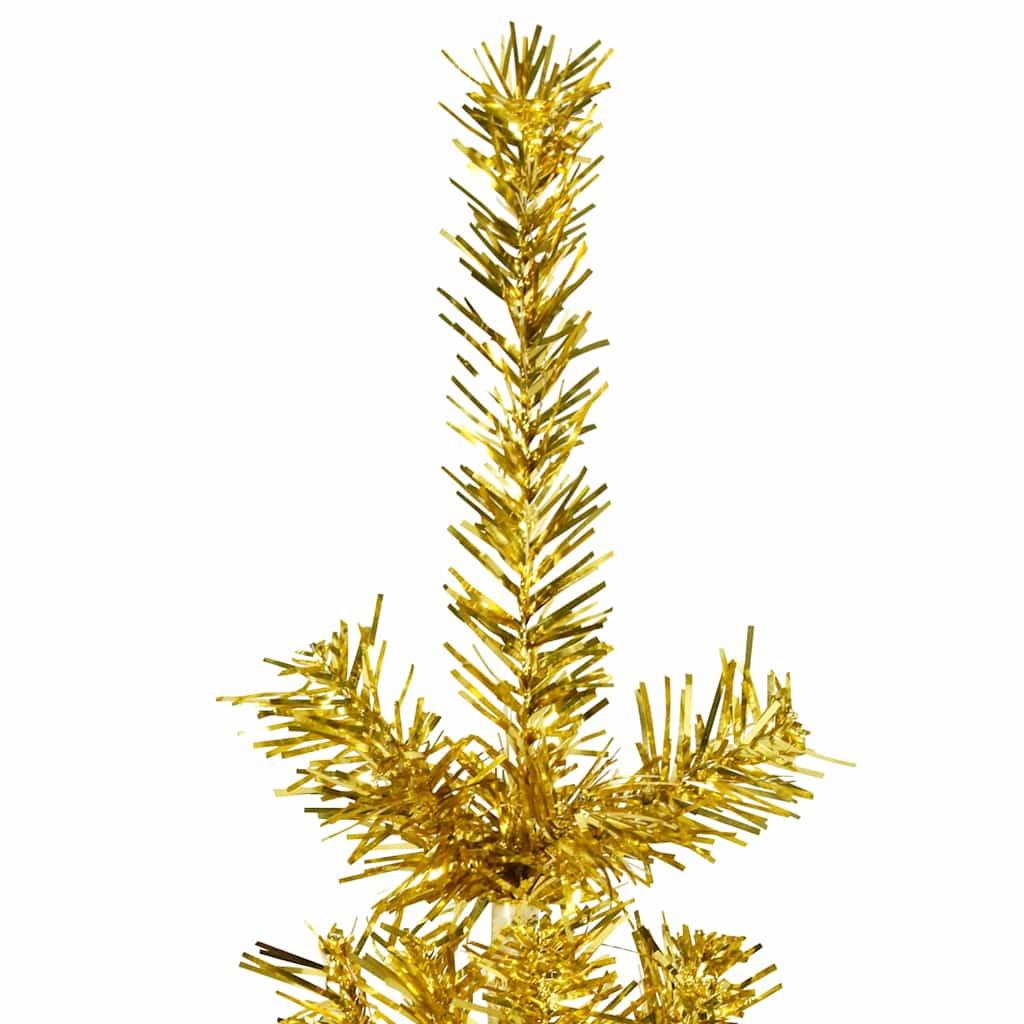 Kunstkerstboom half met standaard smal 210 cm goudkleurig is nu te koop bij PeponiXL, paradijselijk wonen!