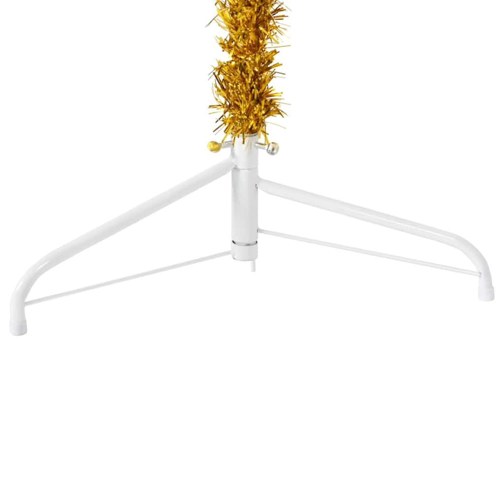 Kunstkerstboom half met standaard smal 210 cm goudkleurig is nu te koop bij PeponiXL, paradijselijk wonen!