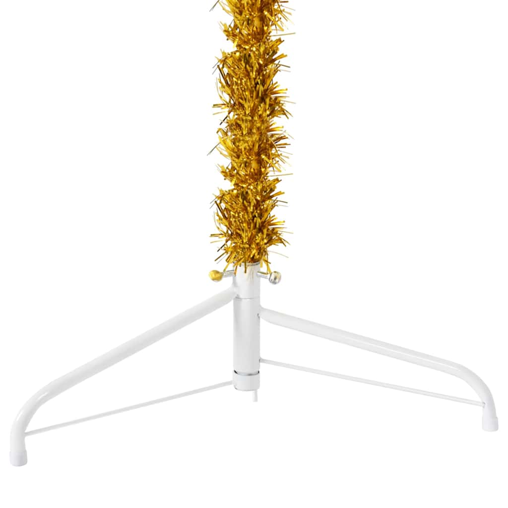 Kunstkerstboom half met standaard smal 240 cm goudkleurig is nu te koop bij PeponiXL, paradijselijk wonen!