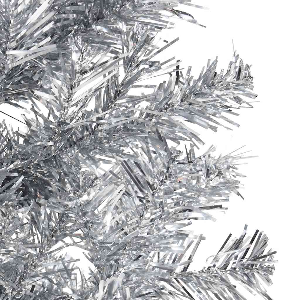 Kunstkerstboom half met standaard smal 120 cm zilverkleurig is nu te koop bij PeponiXL, paradijselijk wonen!