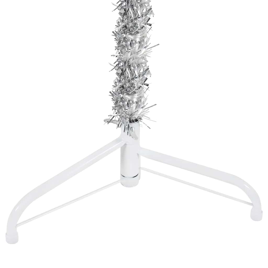 Kunstkerstboom half met standaard smal 120 cm zilverkleurig is nu te koop bij PeponiXL, paradijselijk wonen!