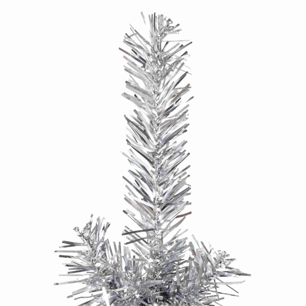 Kunstkerstboom half met standaard smal 150 cm zilverkleurig is nu te koop bij PeponiXL, paradijselijk wonen!