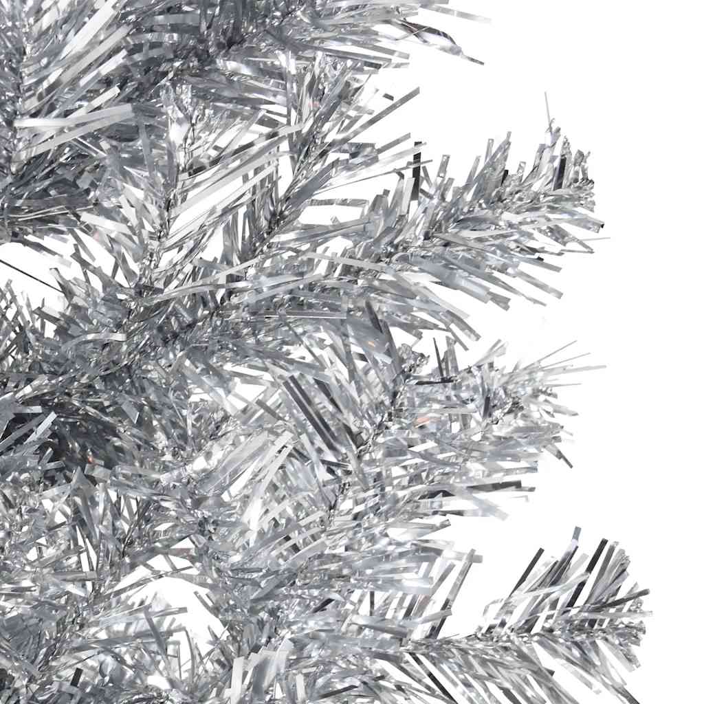 Kunstkerstboom half met standaard smal 150 cm zilverkleurig is nu te koop bij PeponiXL, paradijselijk wonen!