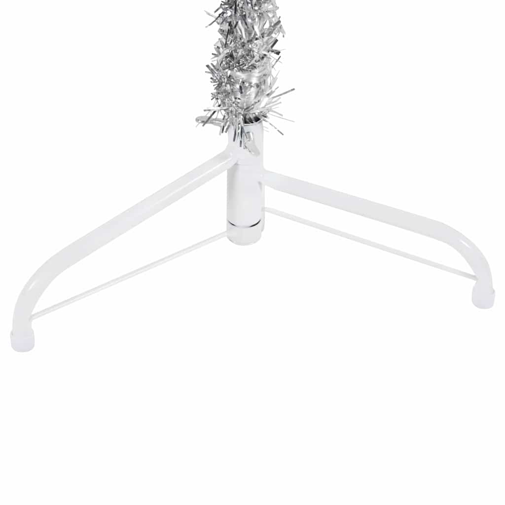 Kunstkerstboom half met standaard smal 150 cm zilverkleurig is nu te koop bij PeponiXL, paradijselijk wonen!