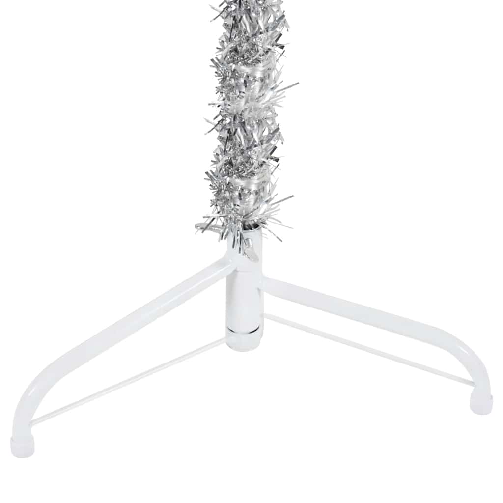 Kunstkerstboom half met standaard smal 180 cm zilverkleurig is nu te koop bij PeponiXL, paradijselijk wonen!