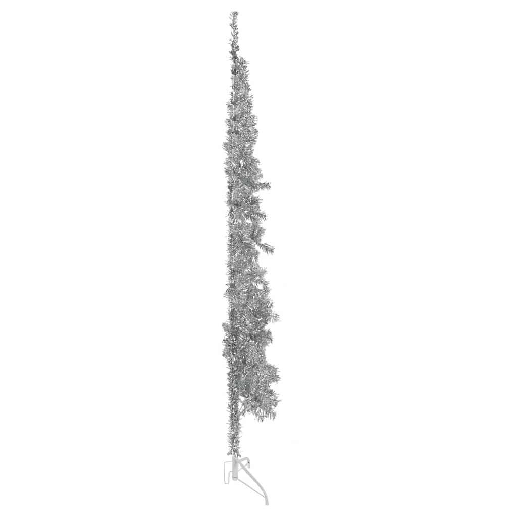 Kunstkerstboom half met standaard smal 240 cm zilverkleurig is nu te koop bij PeponiXL, paradijselijk wonen!