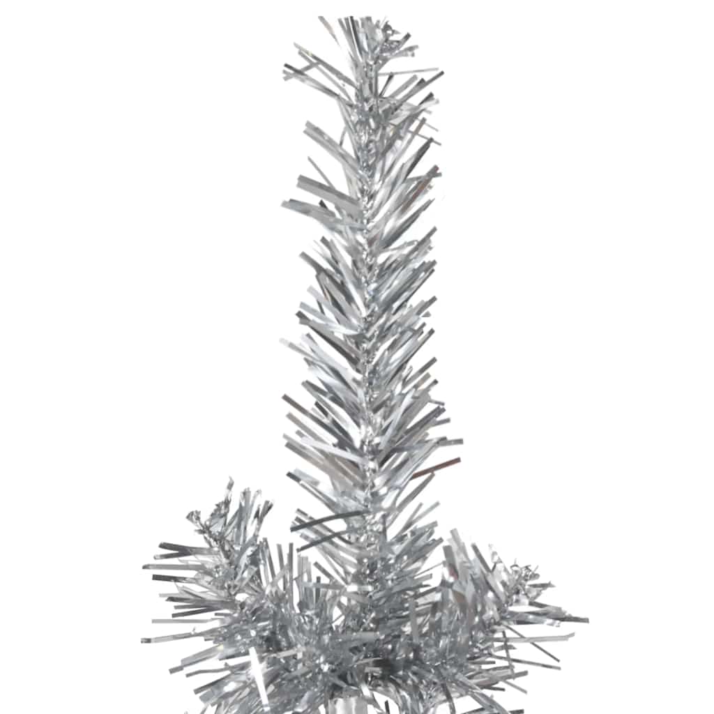 Kunstkerstboom half met standaard smal 240 cm zilverkleurig is nu te koop bij PeponiXL, paradijselijk wonen!