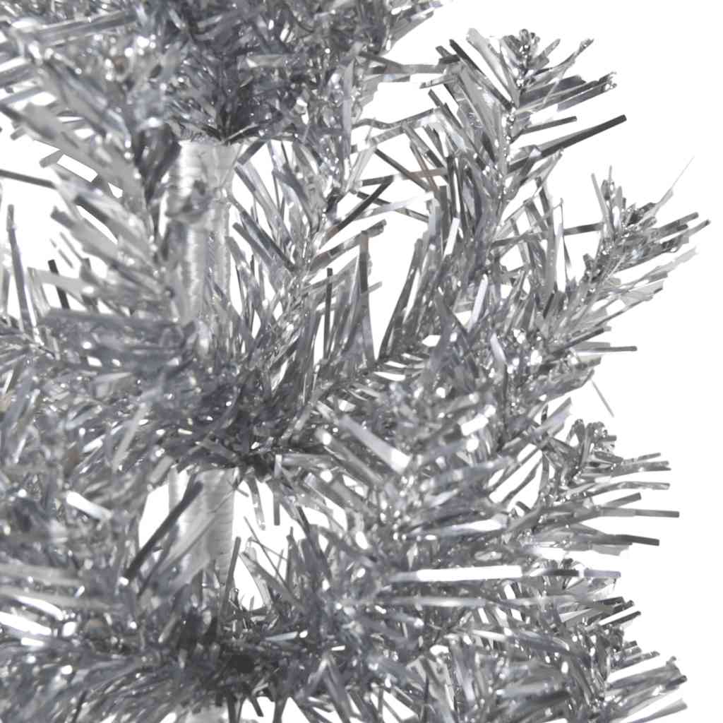 Kunstkerstboom half met standaard smal 240 cm zilverkleurig is nu te koop bij PeponiXL, paradijselijk wonen!