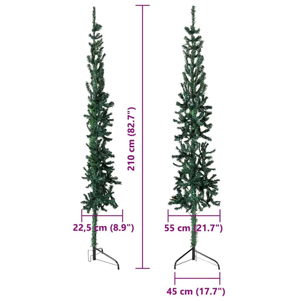 Kunstkerstboom half met standaard smal 210 cm groen is nu te koop bij PeponiXL, paradijselijk wonen!