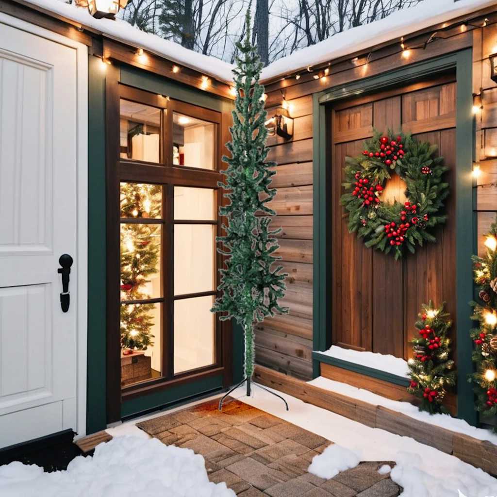 Kunstkerstboom half met standaard smal 240 cm groen is nu te koop bij PeponiXL, paradijselijk wonen!