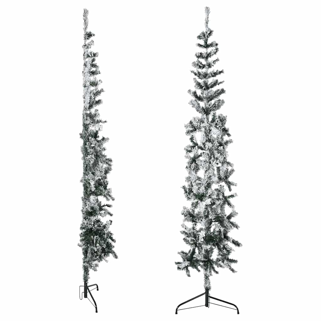 Kunstkerstboom half met sneeuw smal 180 cm is nu te koop bij PeponiXL, paradijselijk wonen!