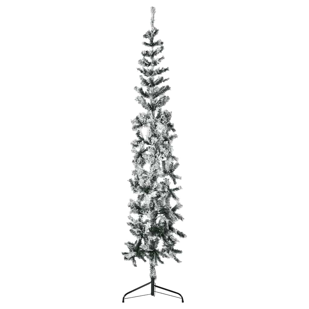 Kunstkerstboom half met sneeuw smal 240 cm is nu te koop bij PeponiXL, paradijselijk wonen!