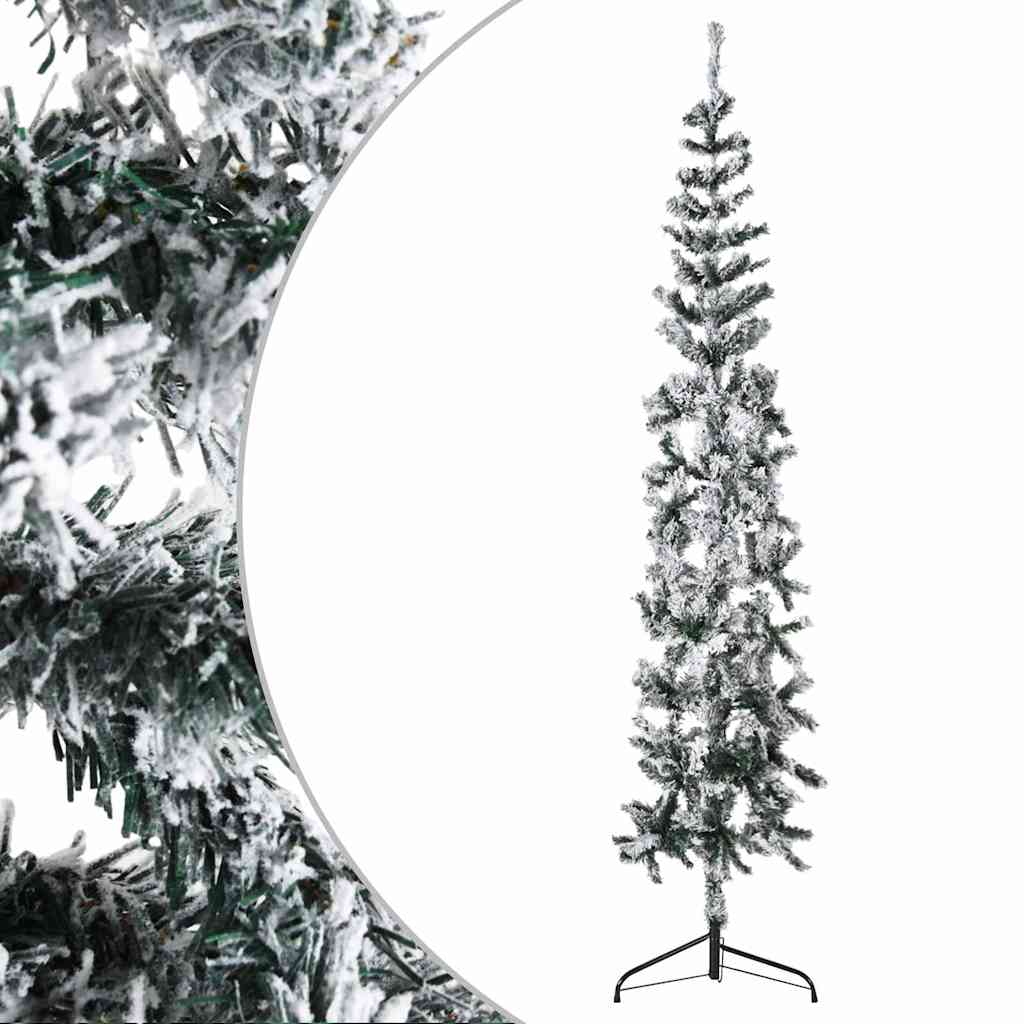 Kunstkerstboom half met sneeuw smal 240 cm is nu te koop bij PeponiXL, paradijselijk wonen!