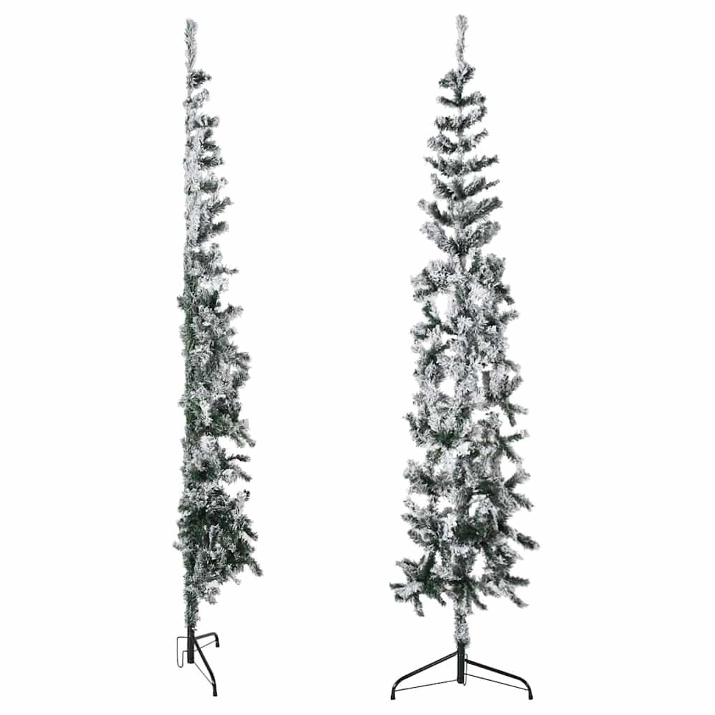 Kunstkerstboom half met sneeuw smal 240 cm is nu te koop bij PeponiXL, paradijselijk wonen!