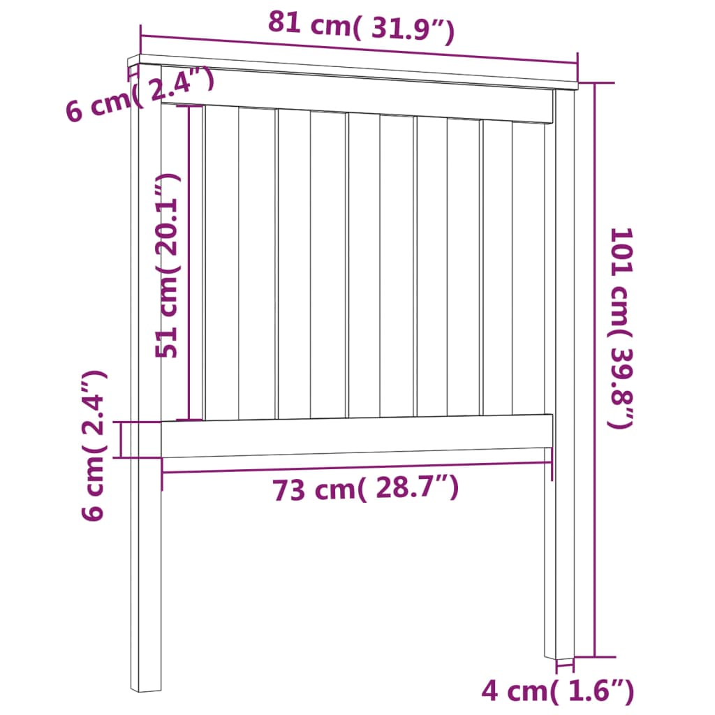 Hoofdbord 81x6x101 cm massief grenenhout grijs is nu te koop bij PeponiXL, paradijselijk wonen!