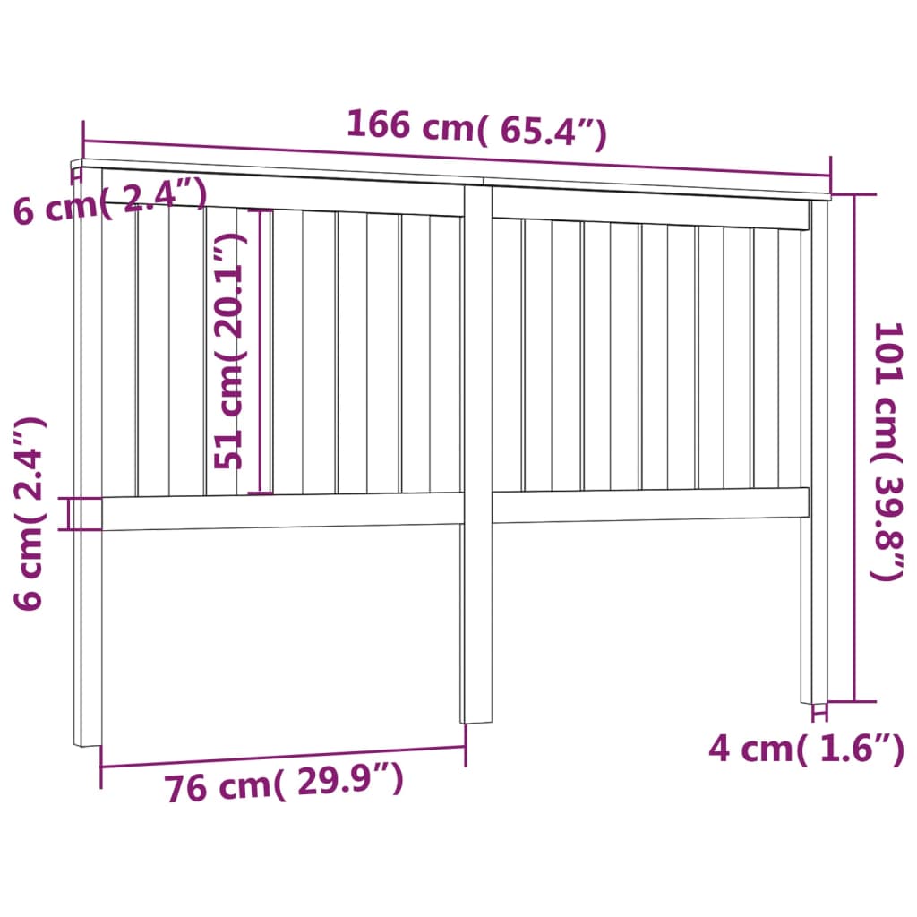 Hoofdbord 166x6x101 cm massief grenenhout grijs is nu te koop bij PeponiXL, paradijselijk wonen!