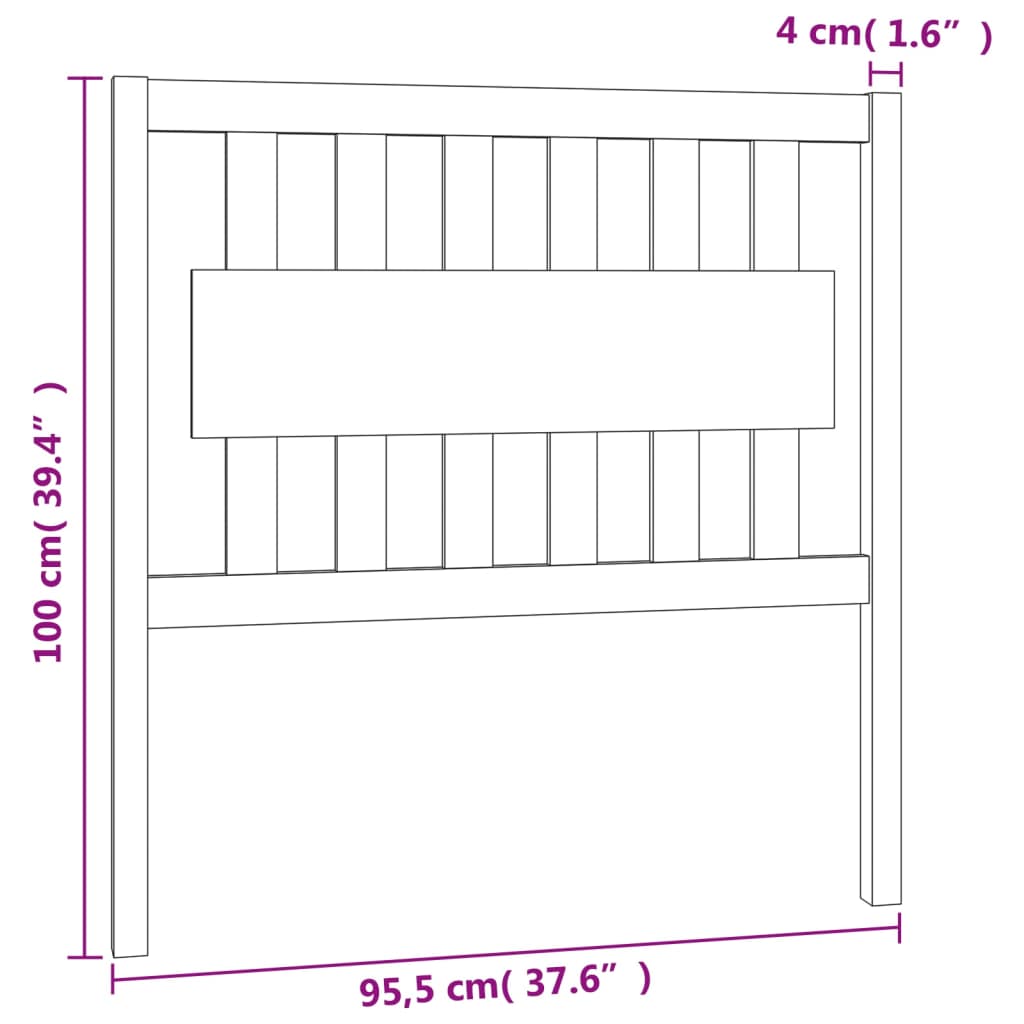 Hoofdbord 95,5x4x100 cm massief grenenhout wit is nu te koop bij PeponiXL, paradijselijk wonen!