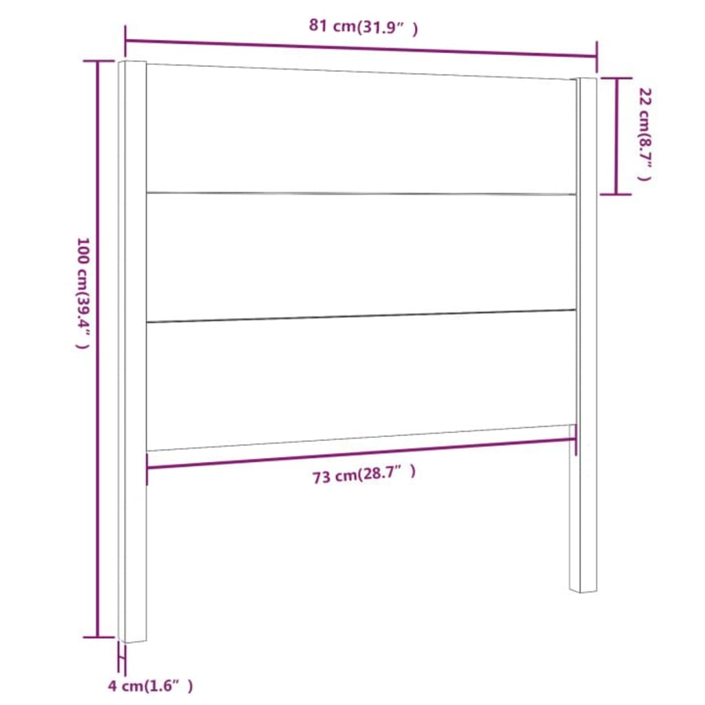 Hoofdbord 81x4x100 cm massief grenenhout is nu te koop bij PeponiXL, paradijselijk wonen!