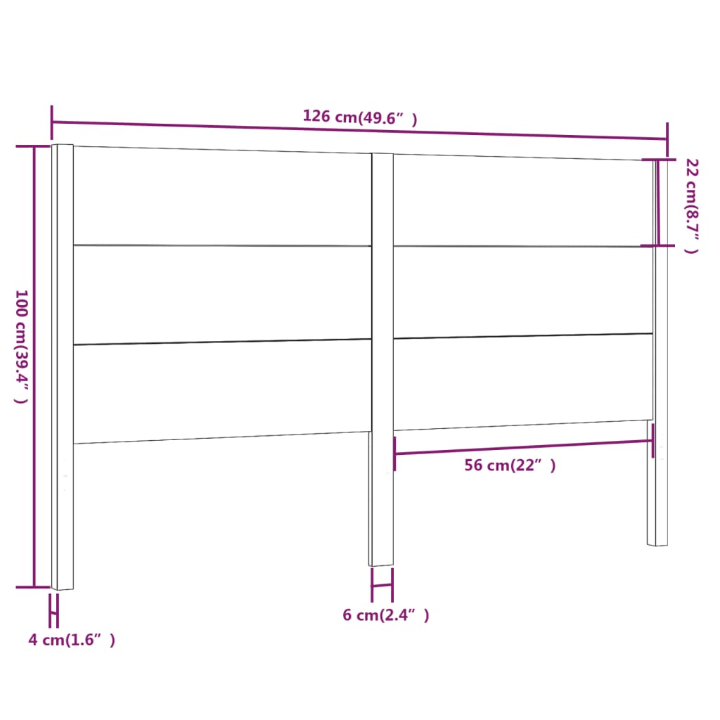 Hoofdbord 126x4x100 cm massief grenenhout honingbruin is nu te koop bij PeponiXL, paradijselijk wonen!