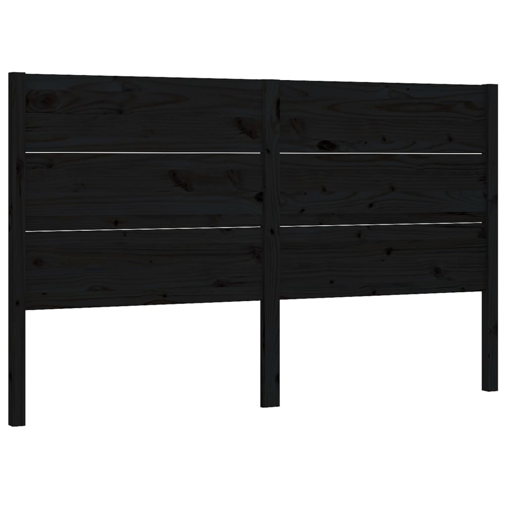 Hoofdbord 126x4x100 cm massief grenenhout zwart is nu te koop bij PeponiXL, paradijselijk wonen!
